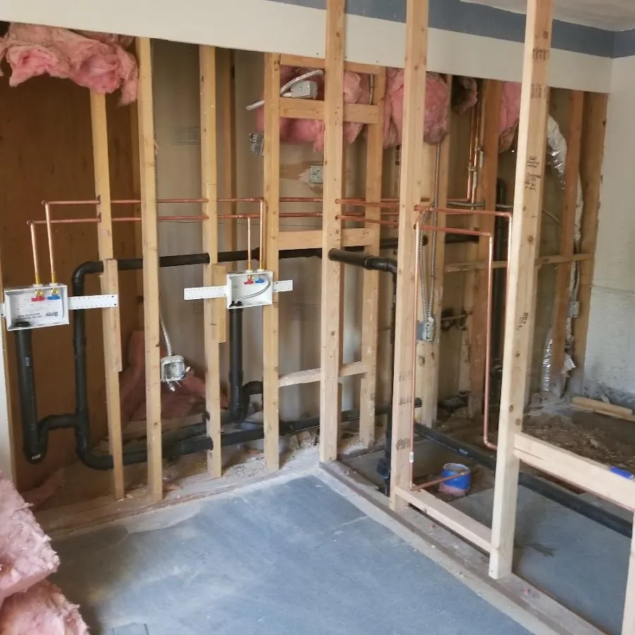Copper pipe rough-in and plumbing installation in Concord